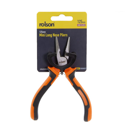 Mini Long Nose Pliers: 125mm long with soft grip handles